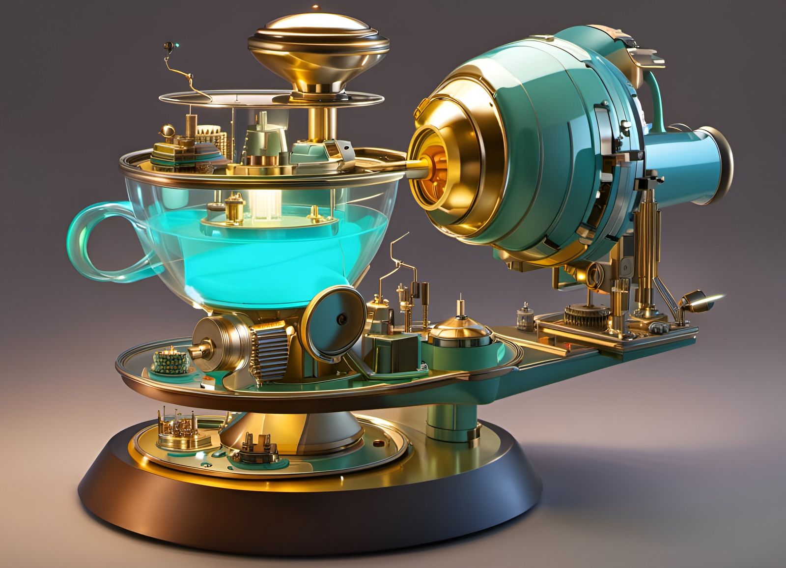 Futuristic Raygun Schematic for Animal Shrinking: 3D Render