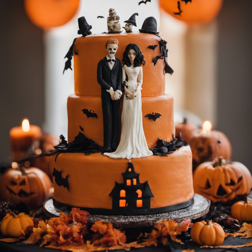 Halloween Wedding Cake