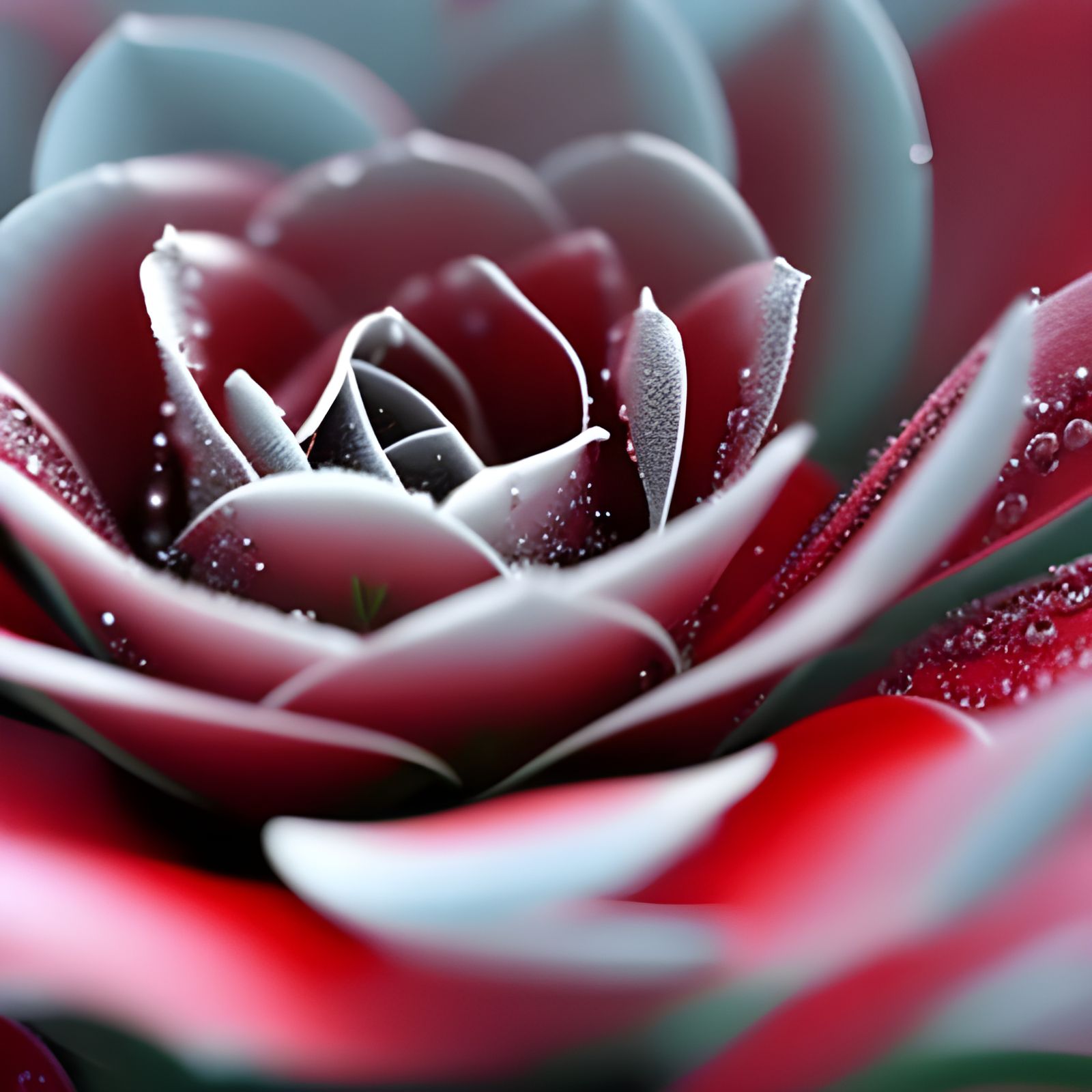 Photorealistic Red Rose with Dew Drops