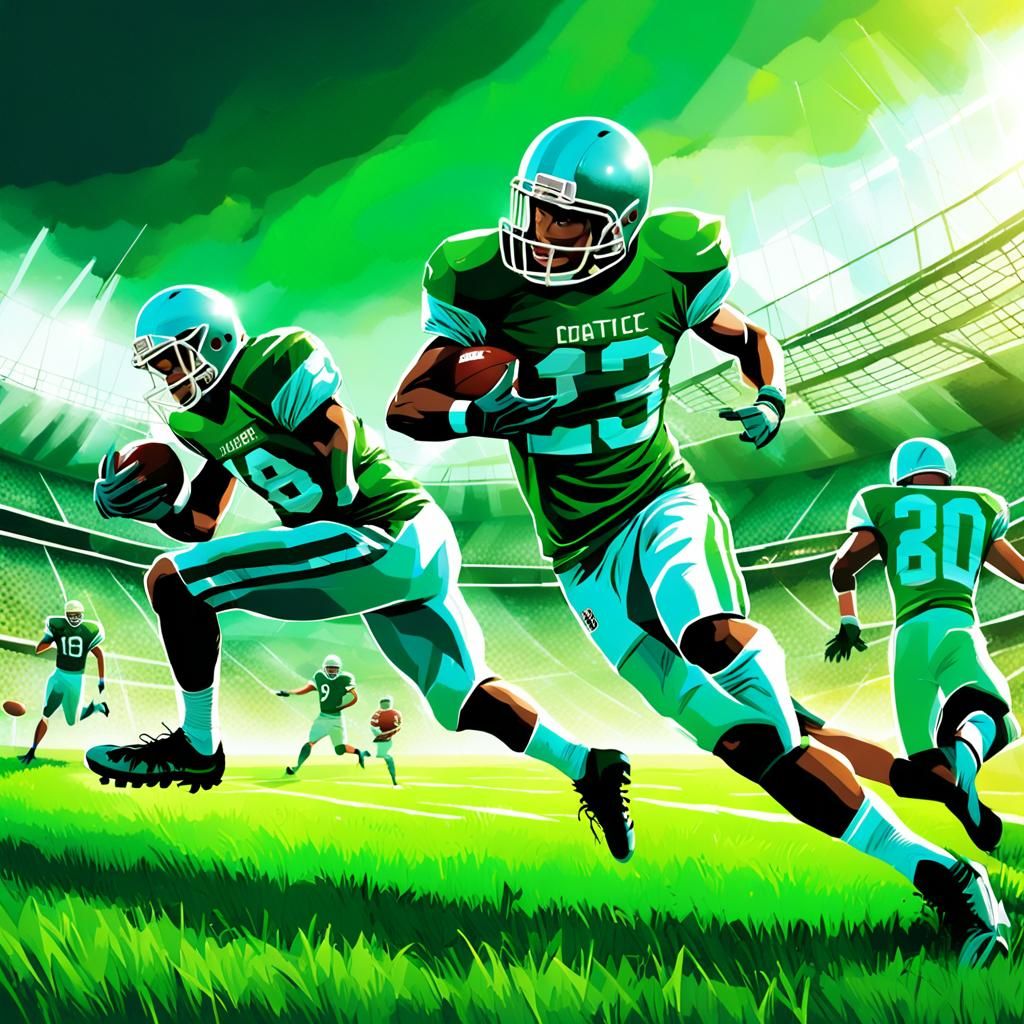 High-Energy Football Action in Vibrant Illustration