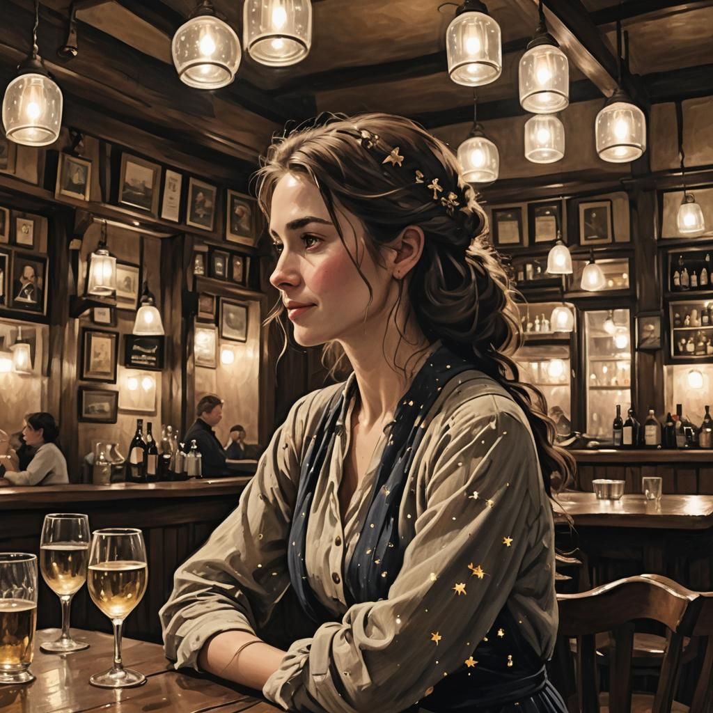 Contemplative Woman in Surrealist Portrait Style