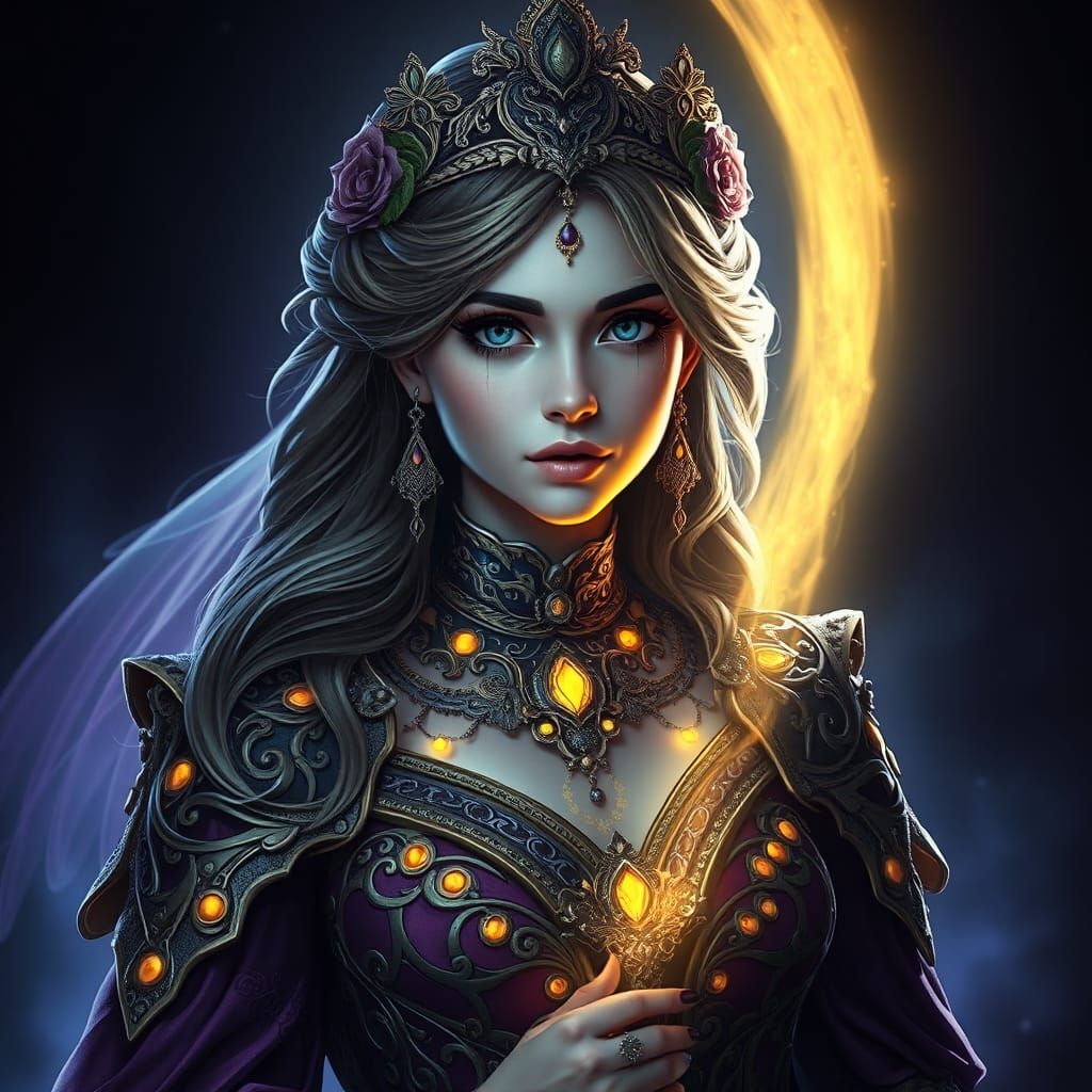 Mystical Portrait of Emma in Dark Fantasy Art
