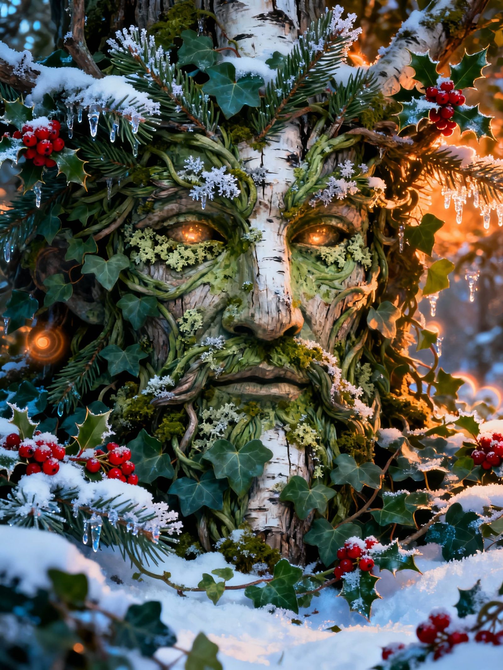 Majestic Green Man of Winter Yule