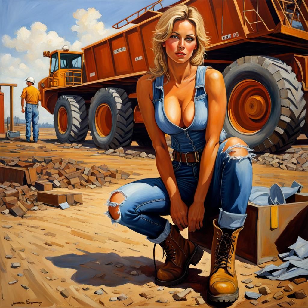 Construction Worker in Boldini-esque Oil Painting