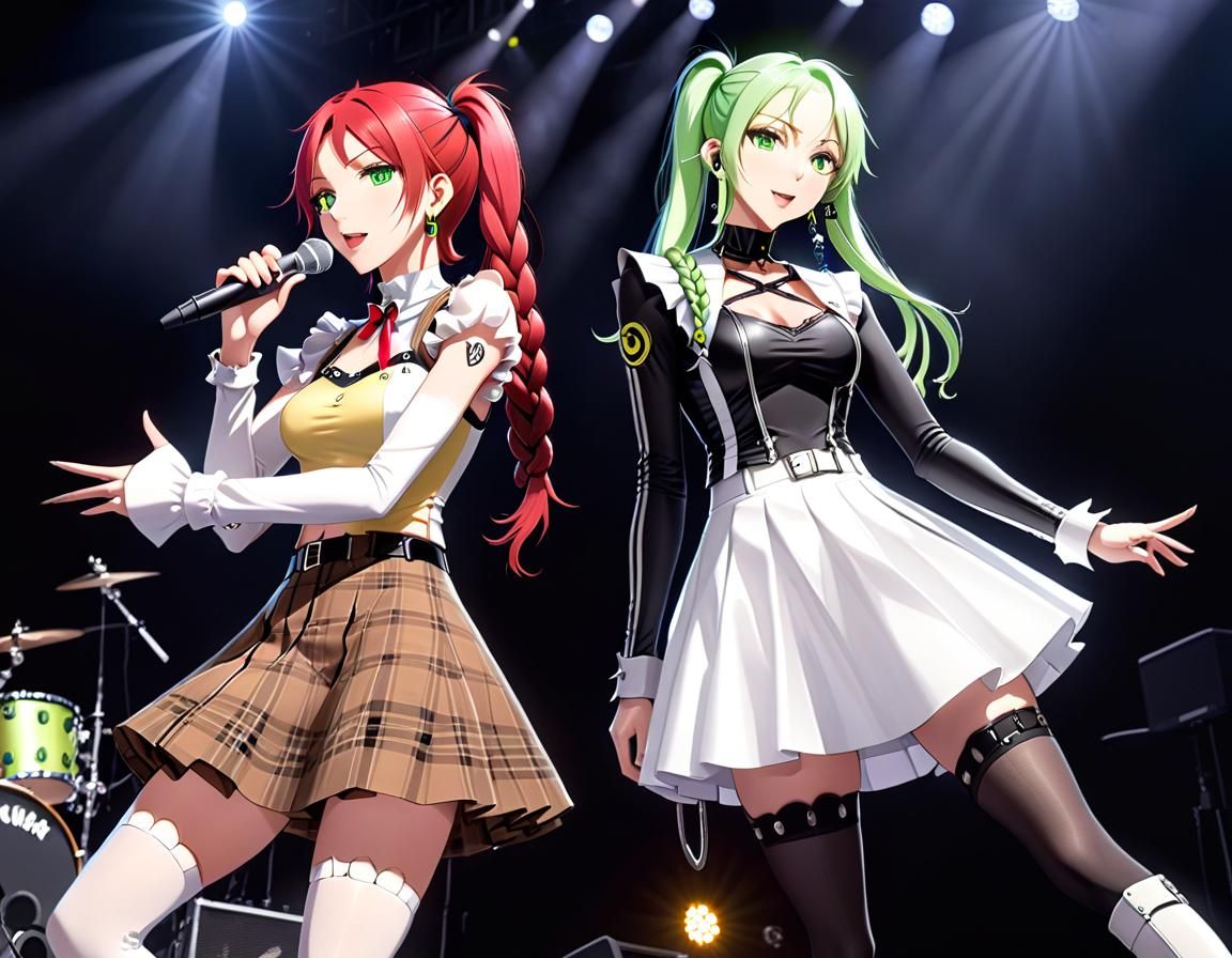 Japanese Punk Pop Concert in Anime Style