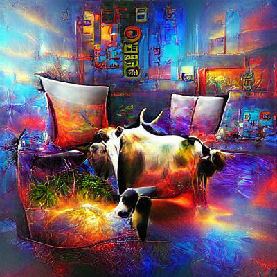 Relaxed Cow in 8k Resolution Artwork