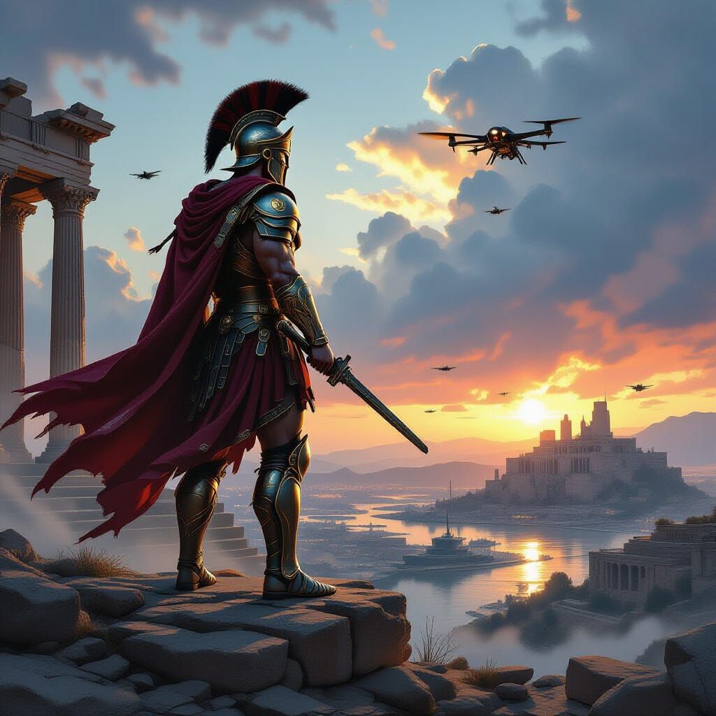 Ares as Modern Special Forces Commander Overlooking Battlefi...