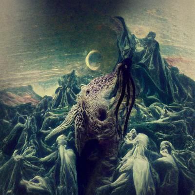 Lovecraftian Planet Devourer in Doré Style