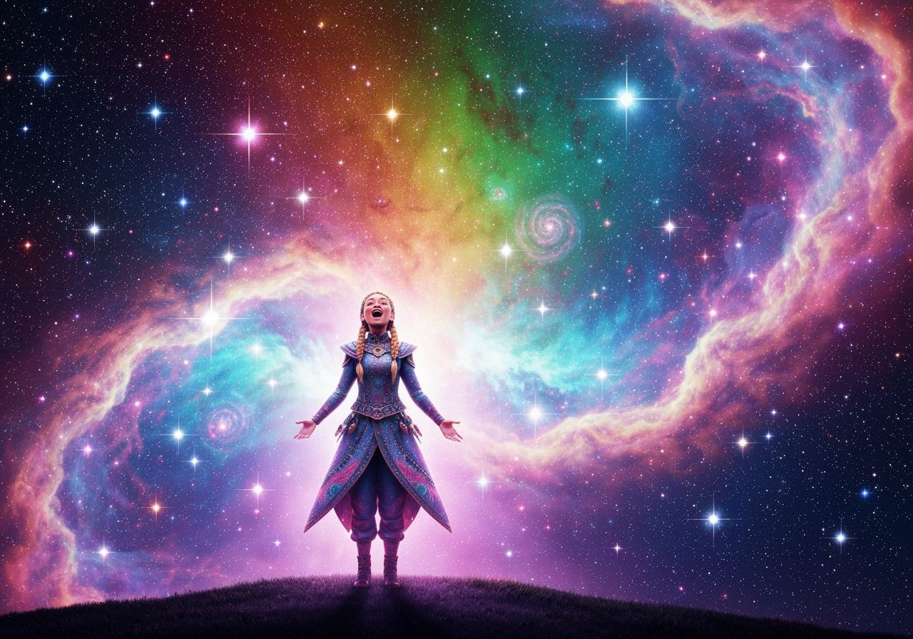 Woman Singing, Hyperrealistic Detail in Vibrant Colors