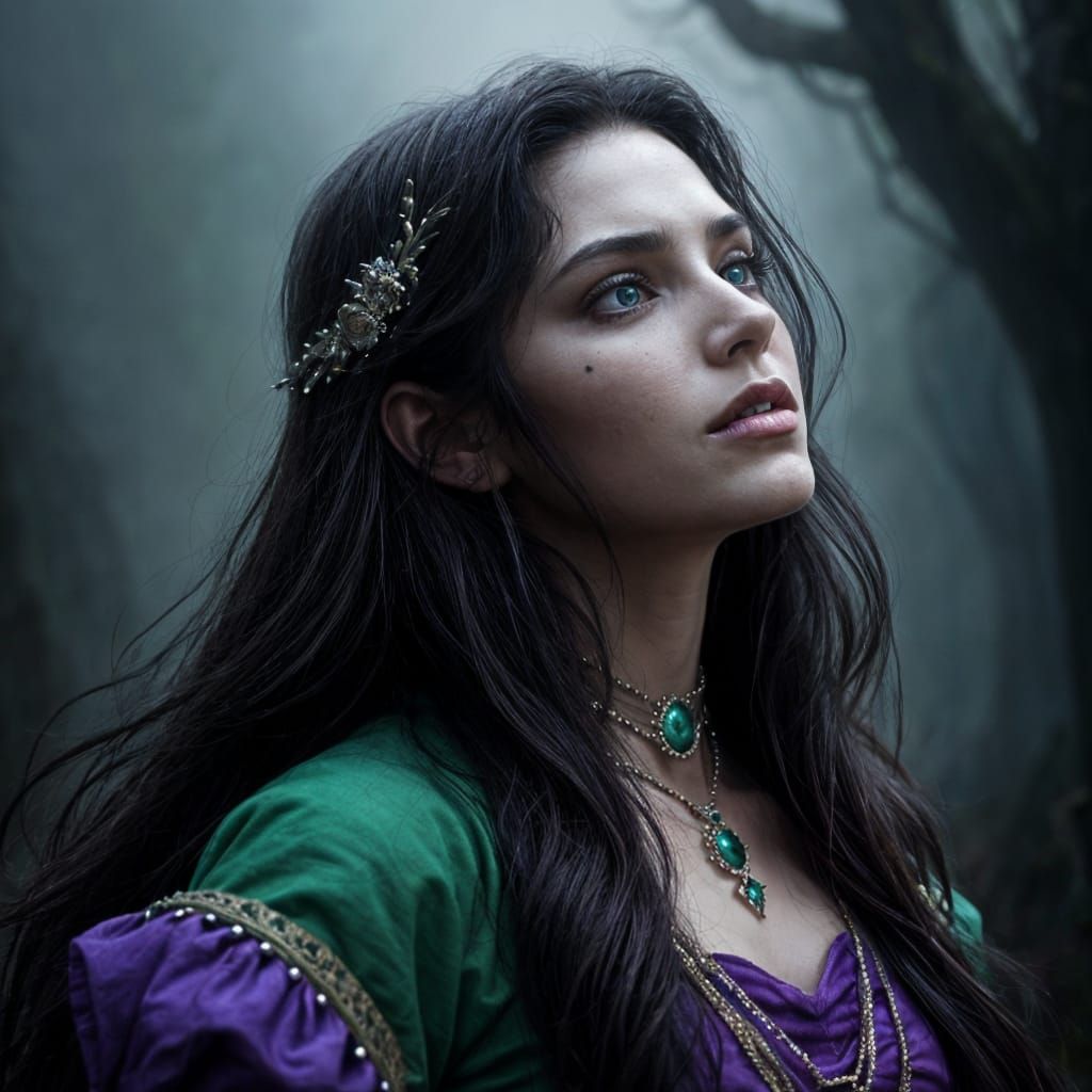 Esmeralda the Enchantress: Dark Magic in Charcoal