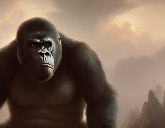 King Kong in Dark Fantasy Concept Art