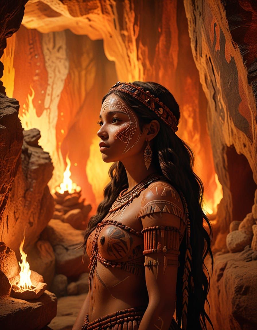 Prehistoric Princess in Earthy Tribal Splendor