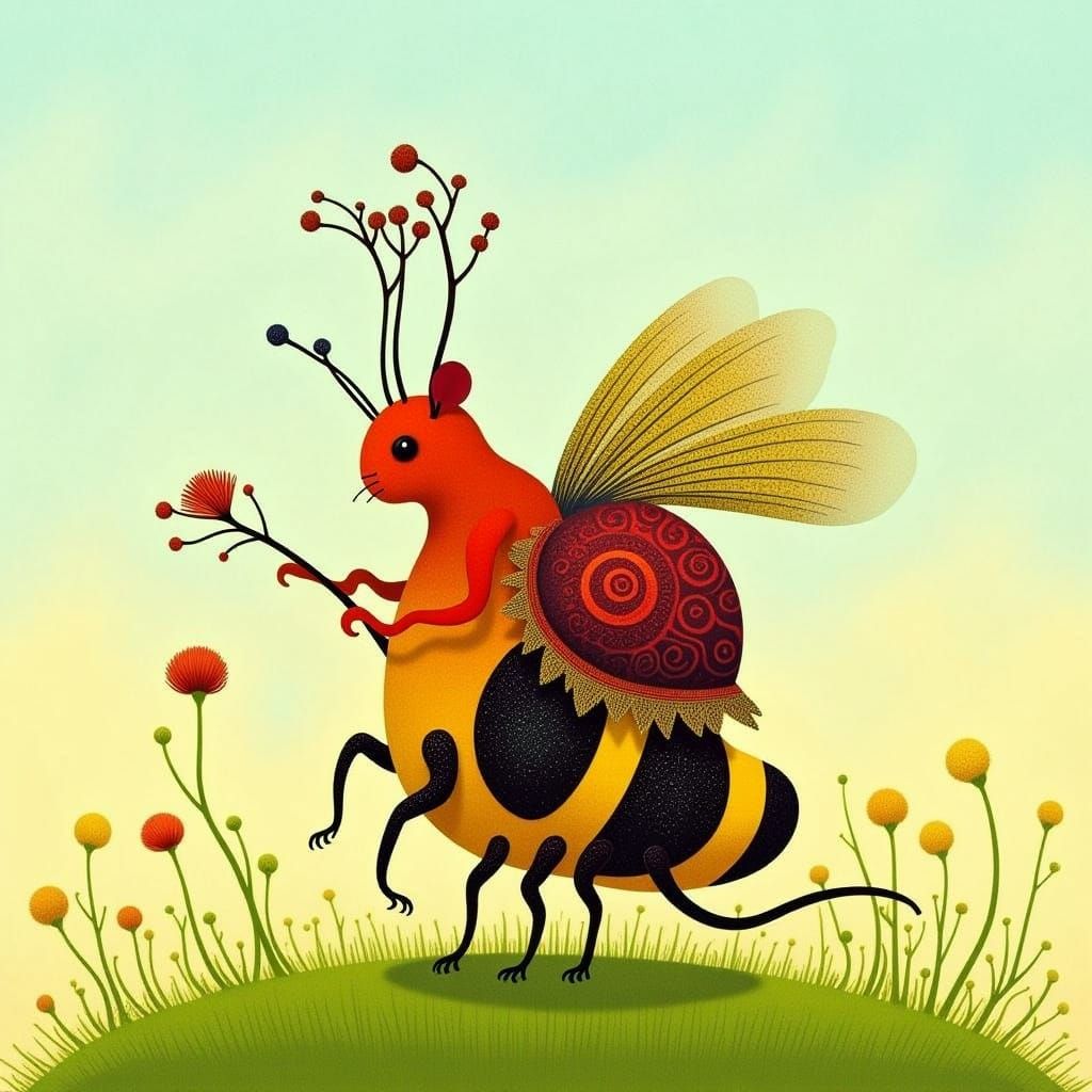 Bumblebee-Mouse Hybrid in Sunny Meadow