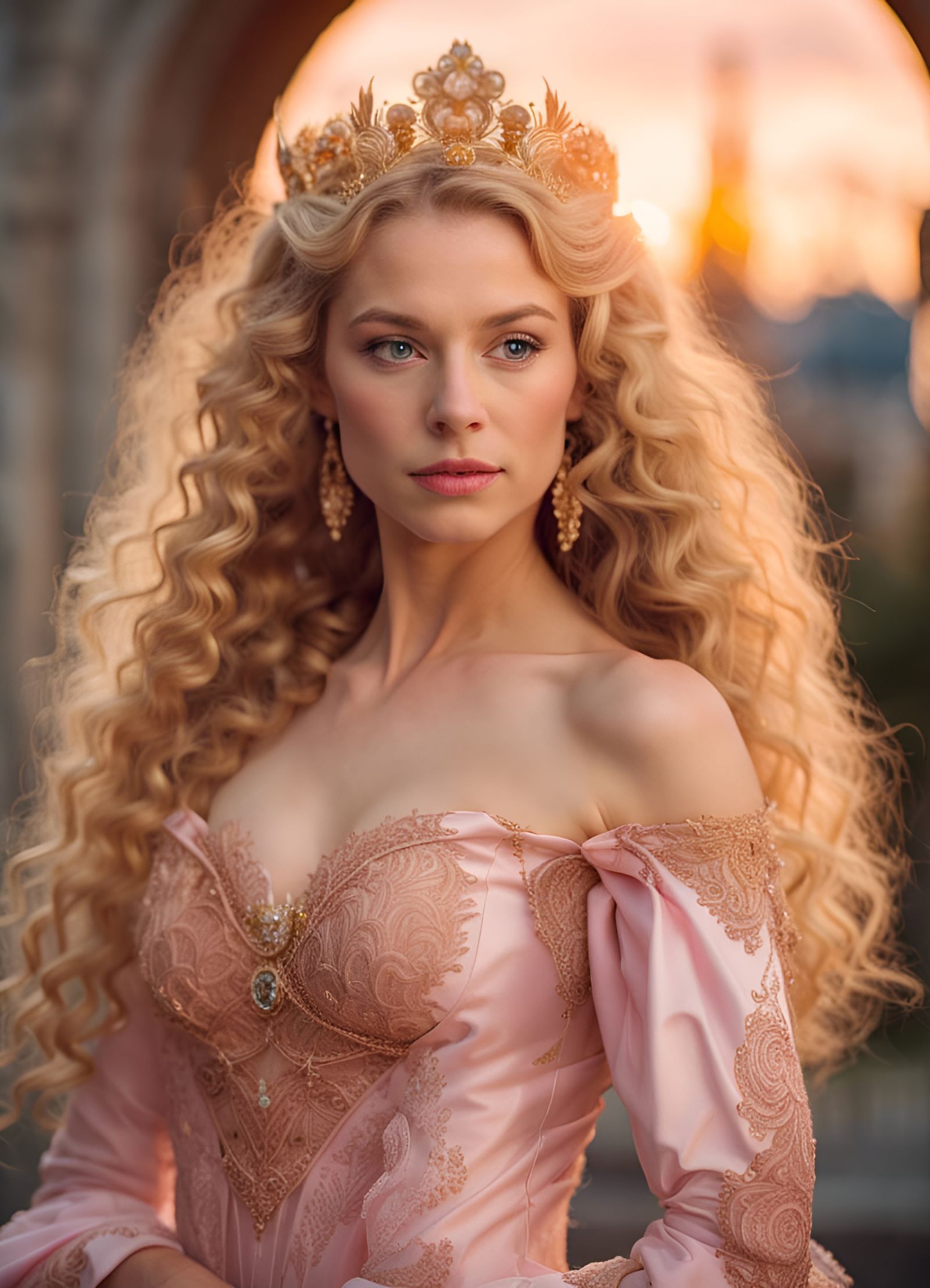 Portrait of a Queen with Rose in Hair