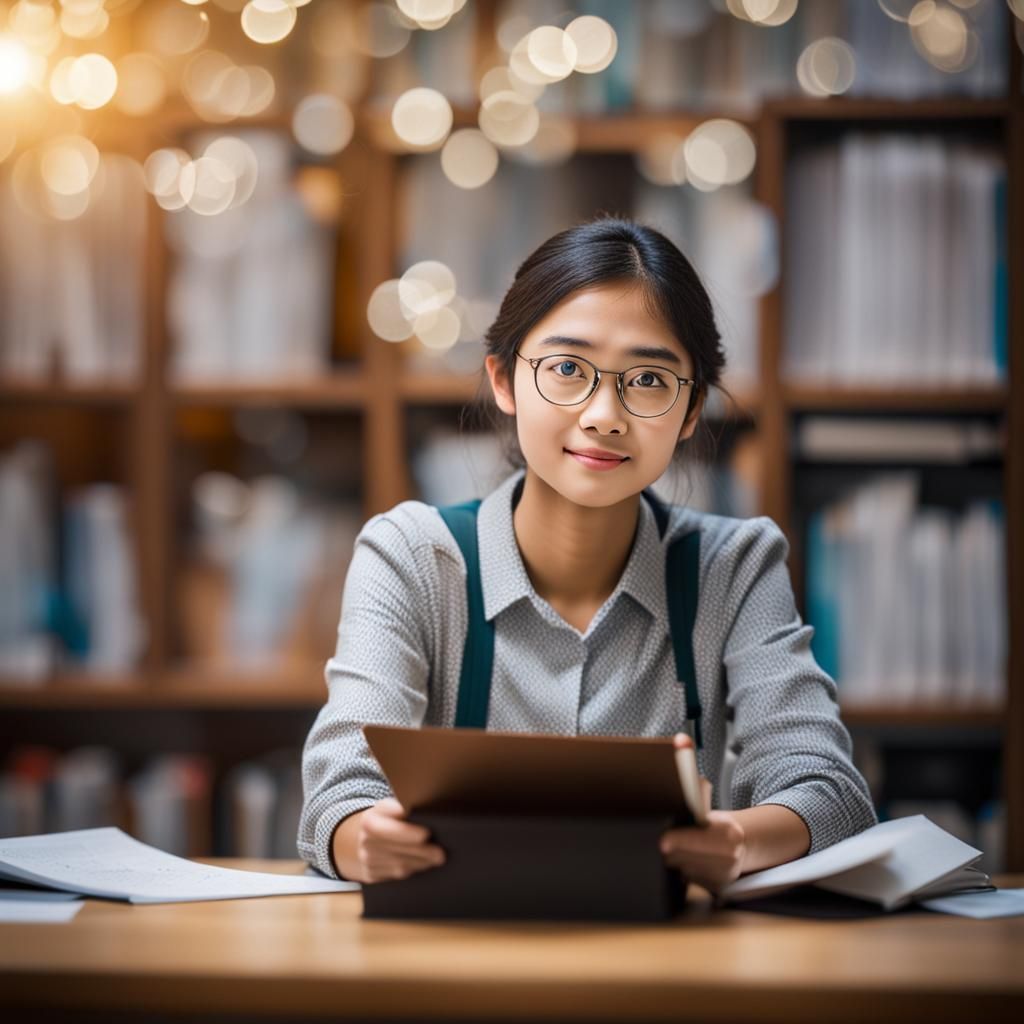 Young Woman Portrait with Bokeh Effect