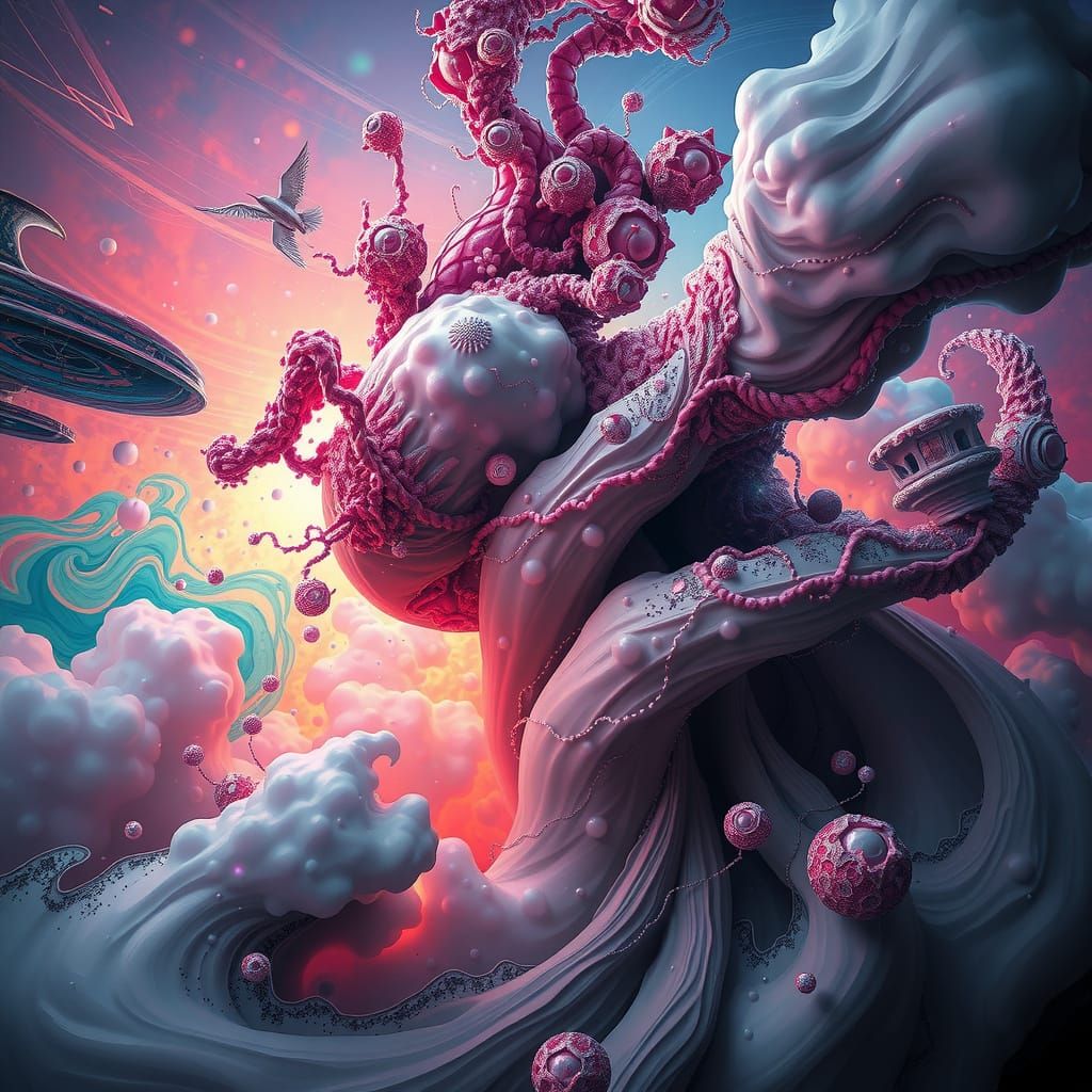 Vibrant Dreamscapes in a Cyberpunk Aesthetic