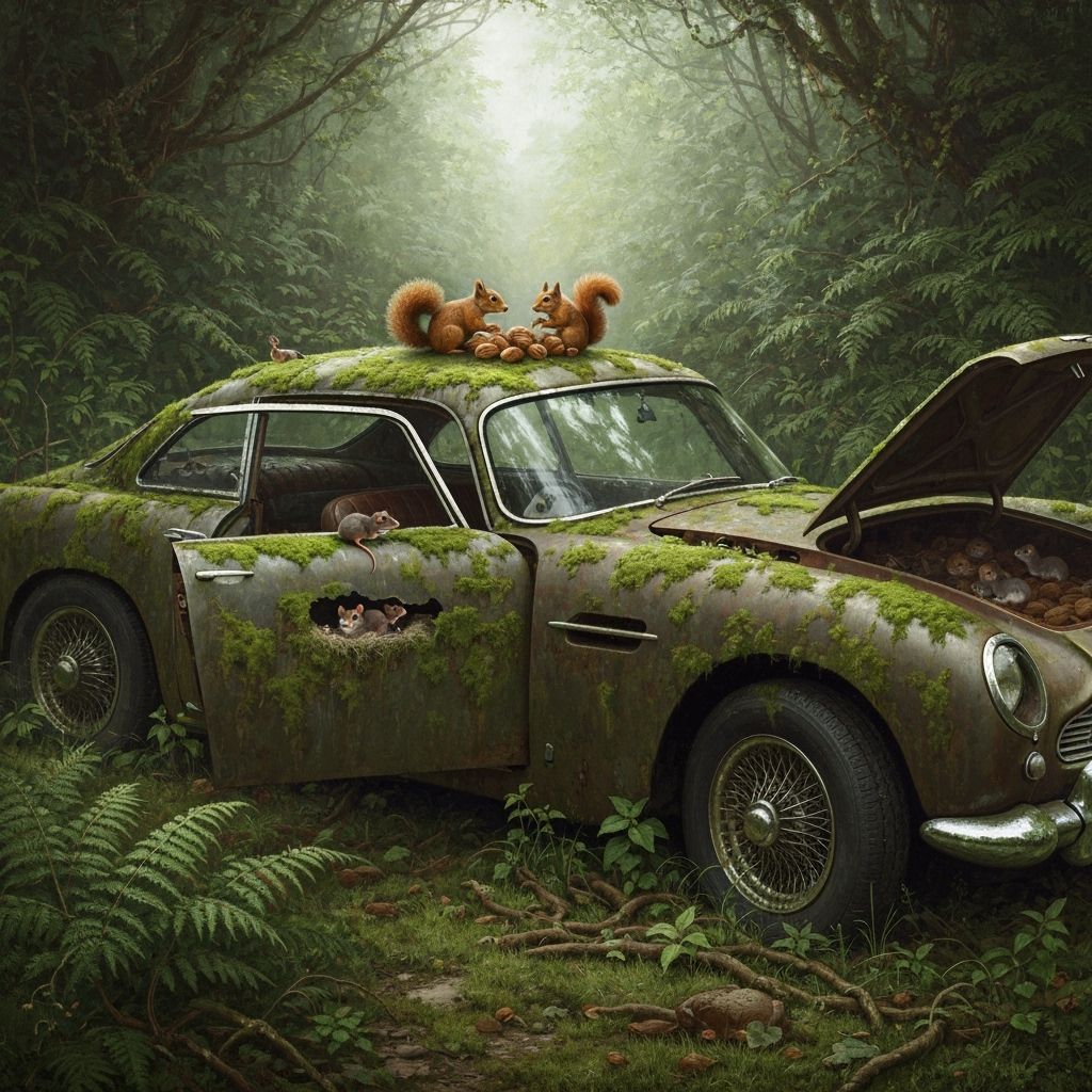 Abandoned DB5 Reclaimed by Nature, Mice Nest Inside
