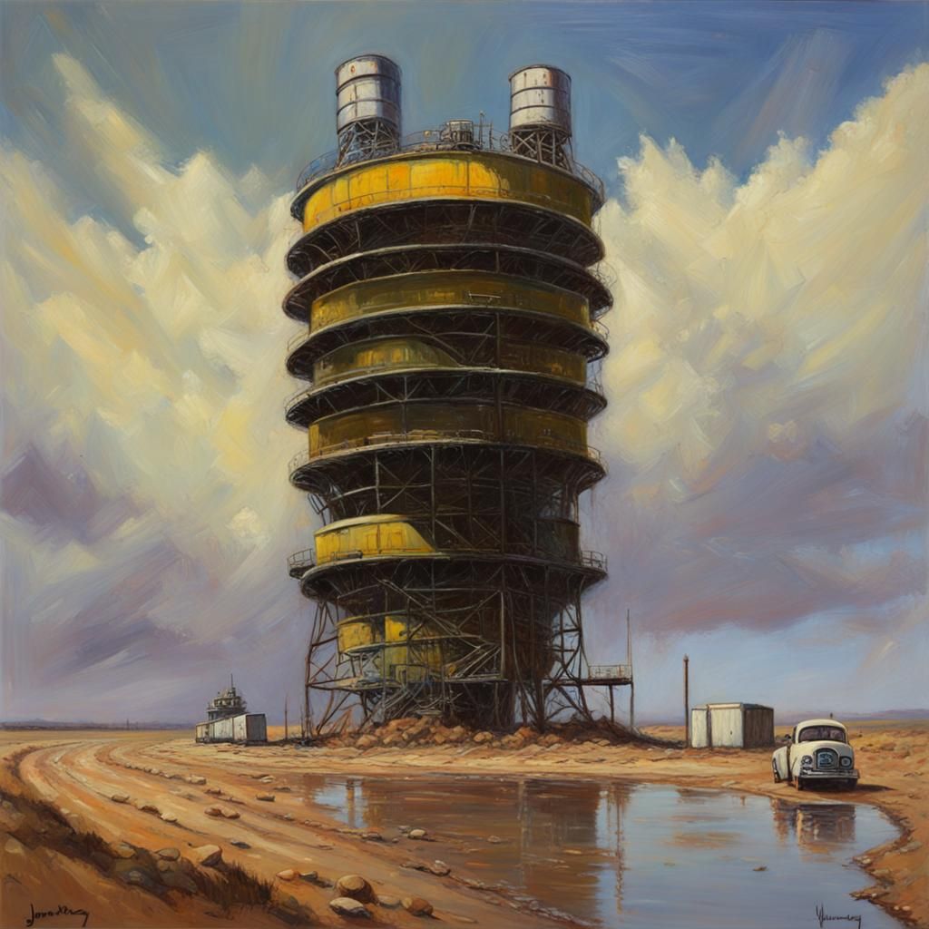 Illegal Plutonium Stack in Oil Painting Style