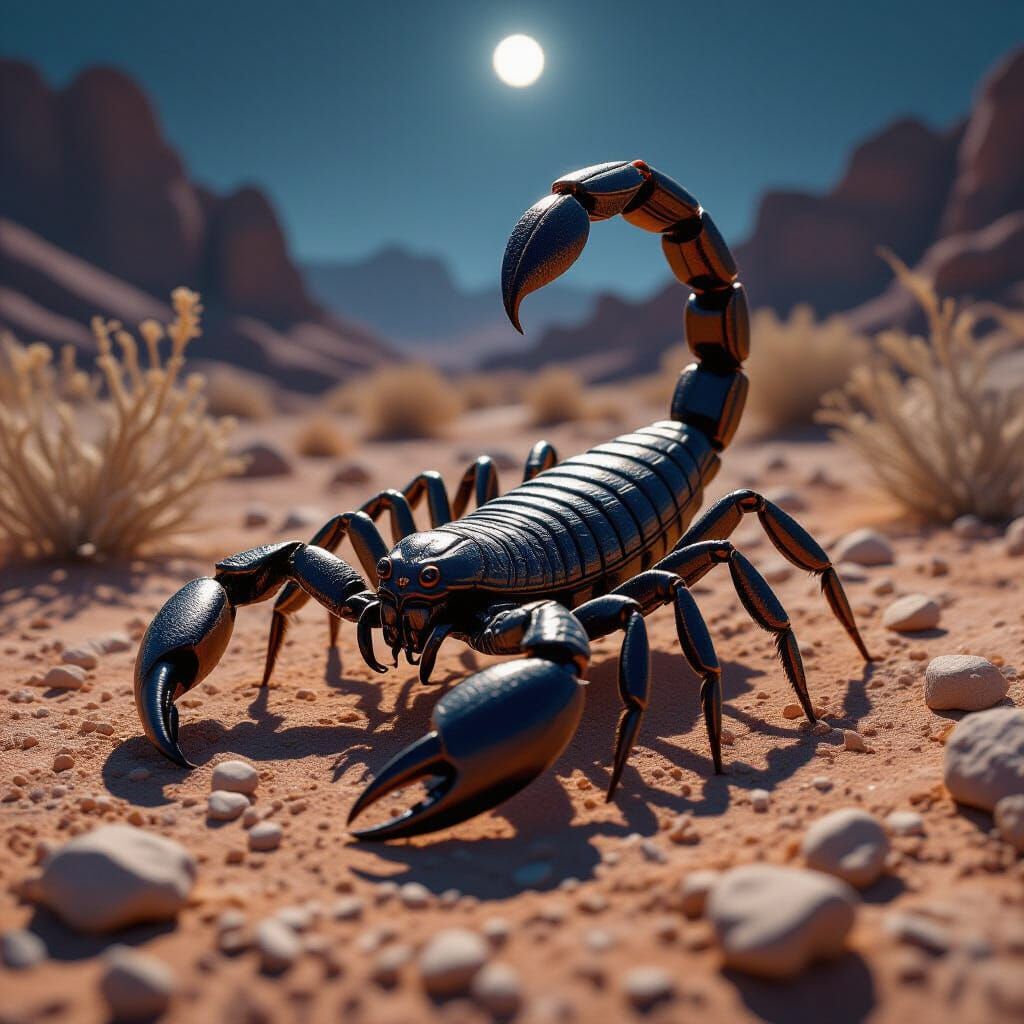 Scorpion Close-Up: Ultra-Realistic Desert Macro Photography