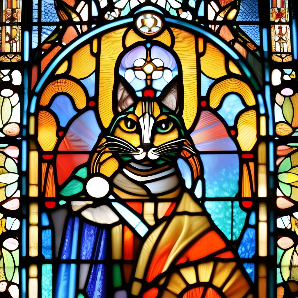 Stained Glass Window at Church of St. Puss