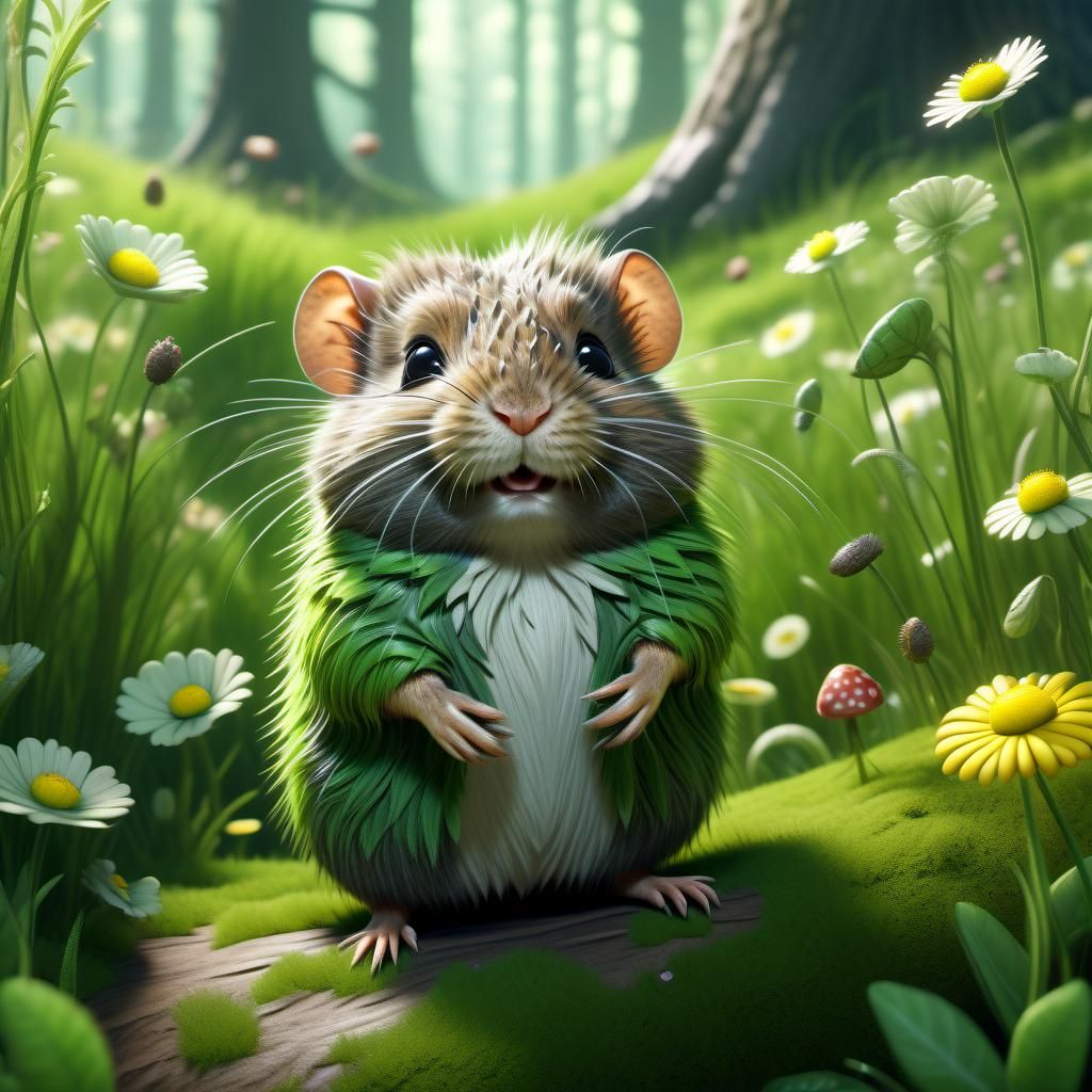 Gerald the meadow vole was very happy with his new green win...