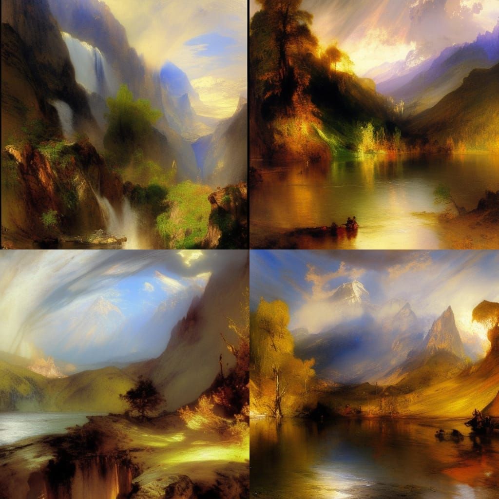 Idyllic Mountain Landscape Art