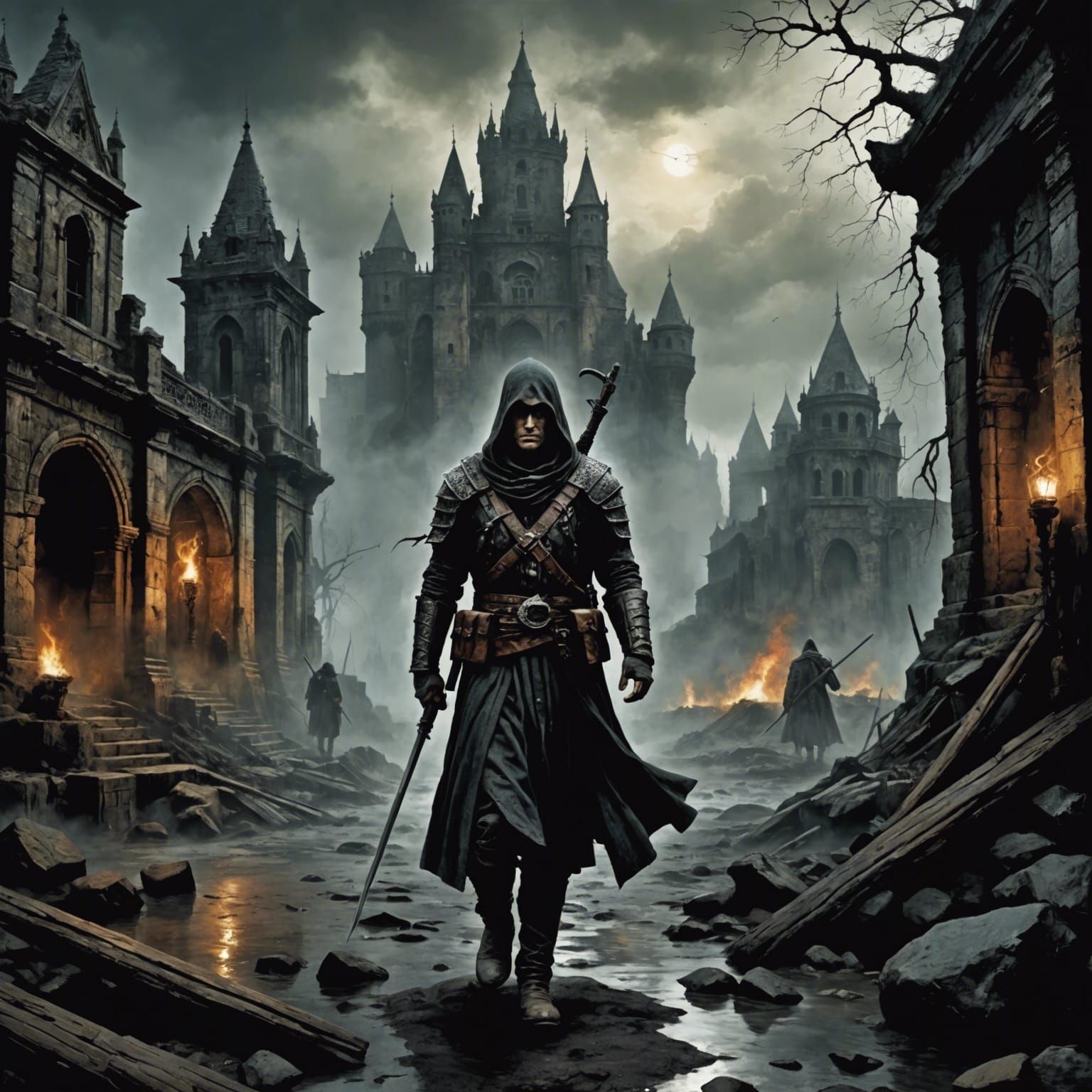 Grimdark Landscape with Gothic Elements