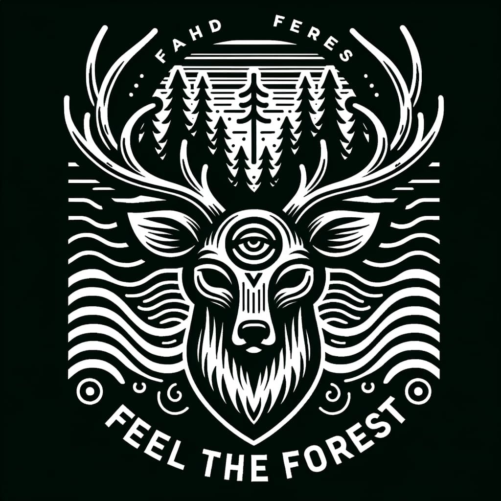 Stylized Deer Head Motif for Apparel Brand