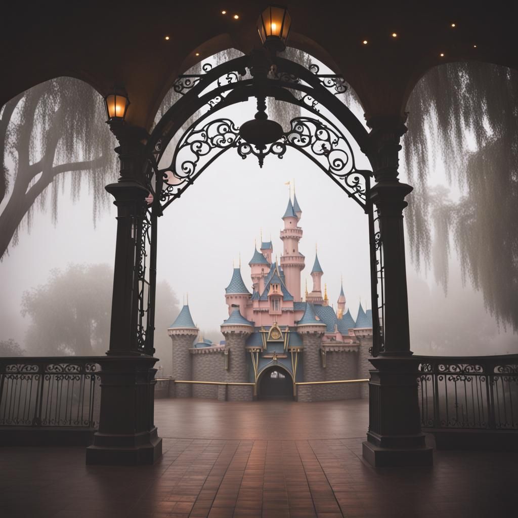 Creepy Empty Disneyland in Fog: Professional Photography