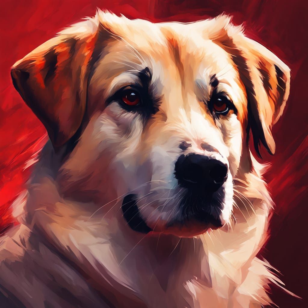Anatolian Shepherd Dog Portrait in Cel-Shading