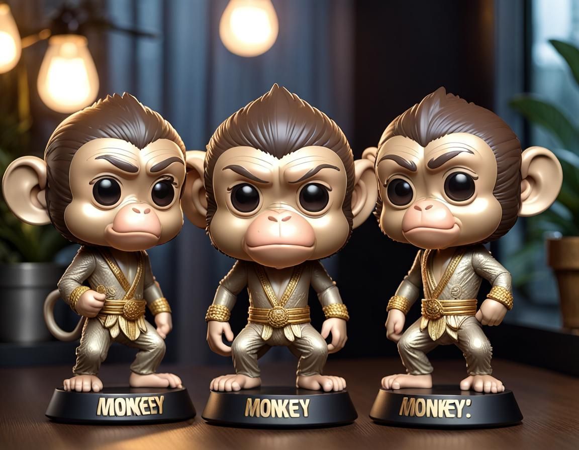 Funko-Pop Monkey Figurines at Magic Hour