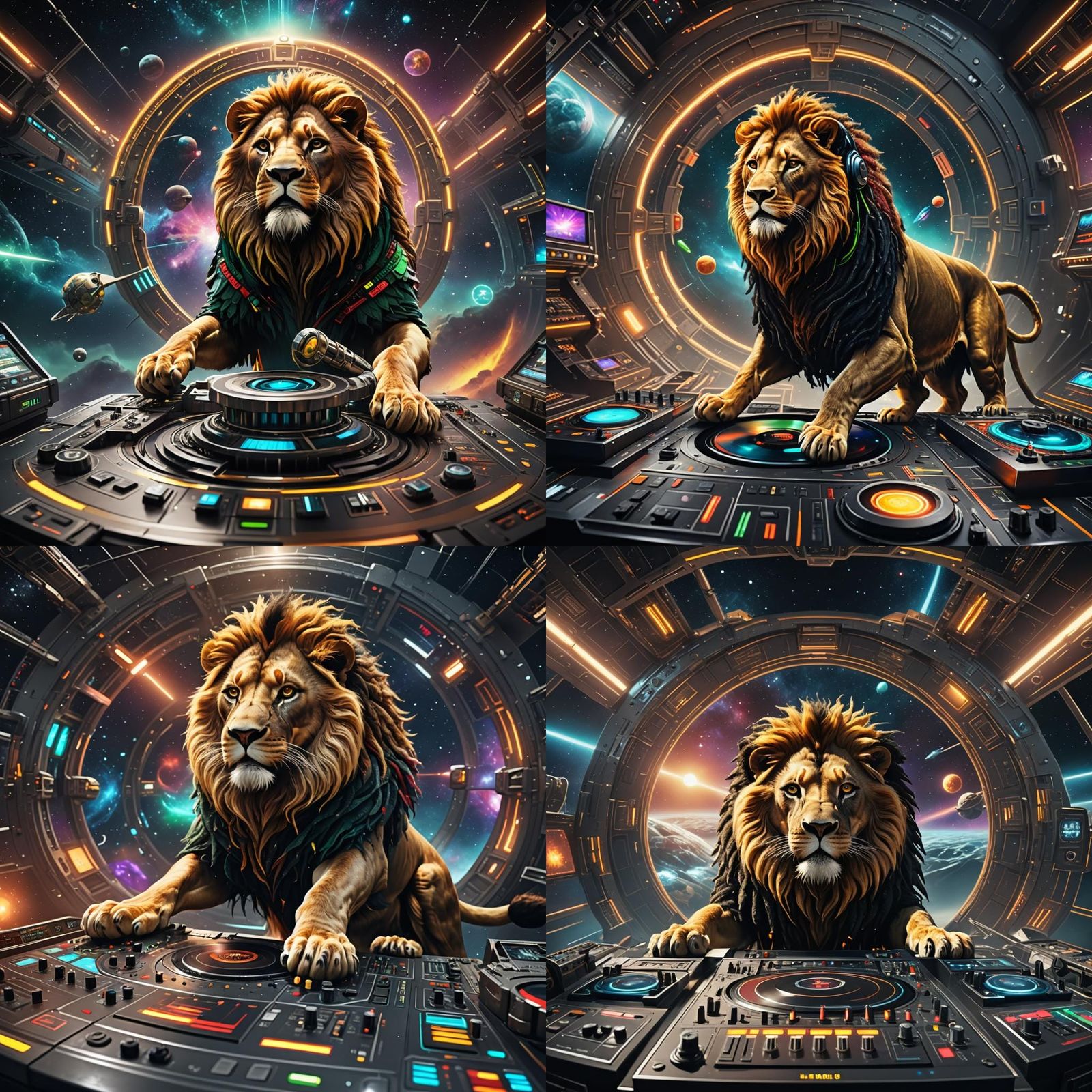 Lion of Judah DJing in Spaceship with Reggae Soundsystem