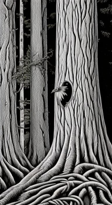 The strrange bird that lives in a hollow tree