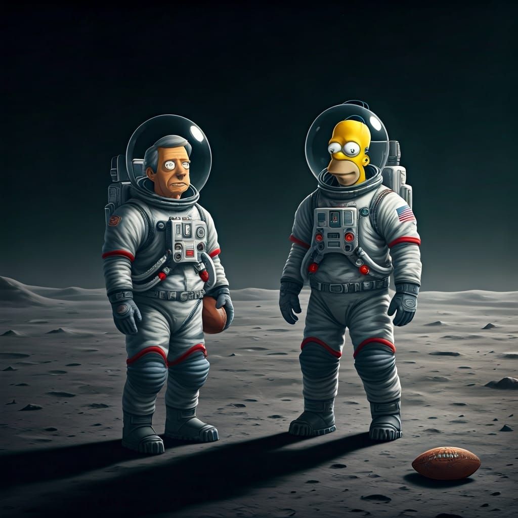 Homer Simpson found he was going to live on the moon with Al Bundy, macro photography