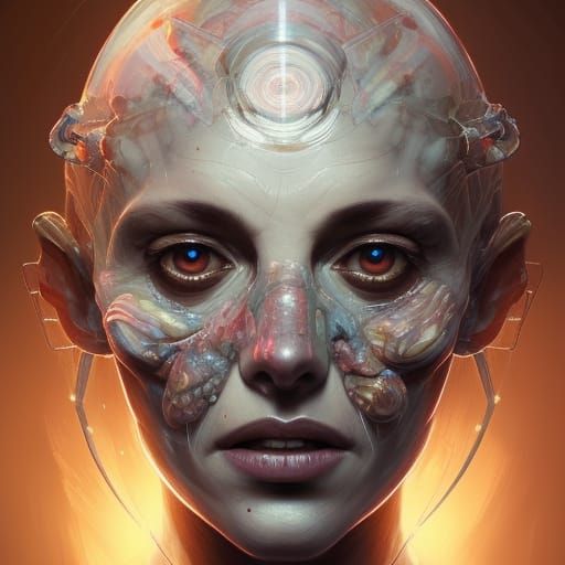 Intricate Brain Portrait with Hyperdetailed Eyeballs