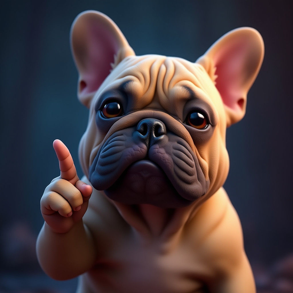 Mischievous French Bulldog Gives a Paw