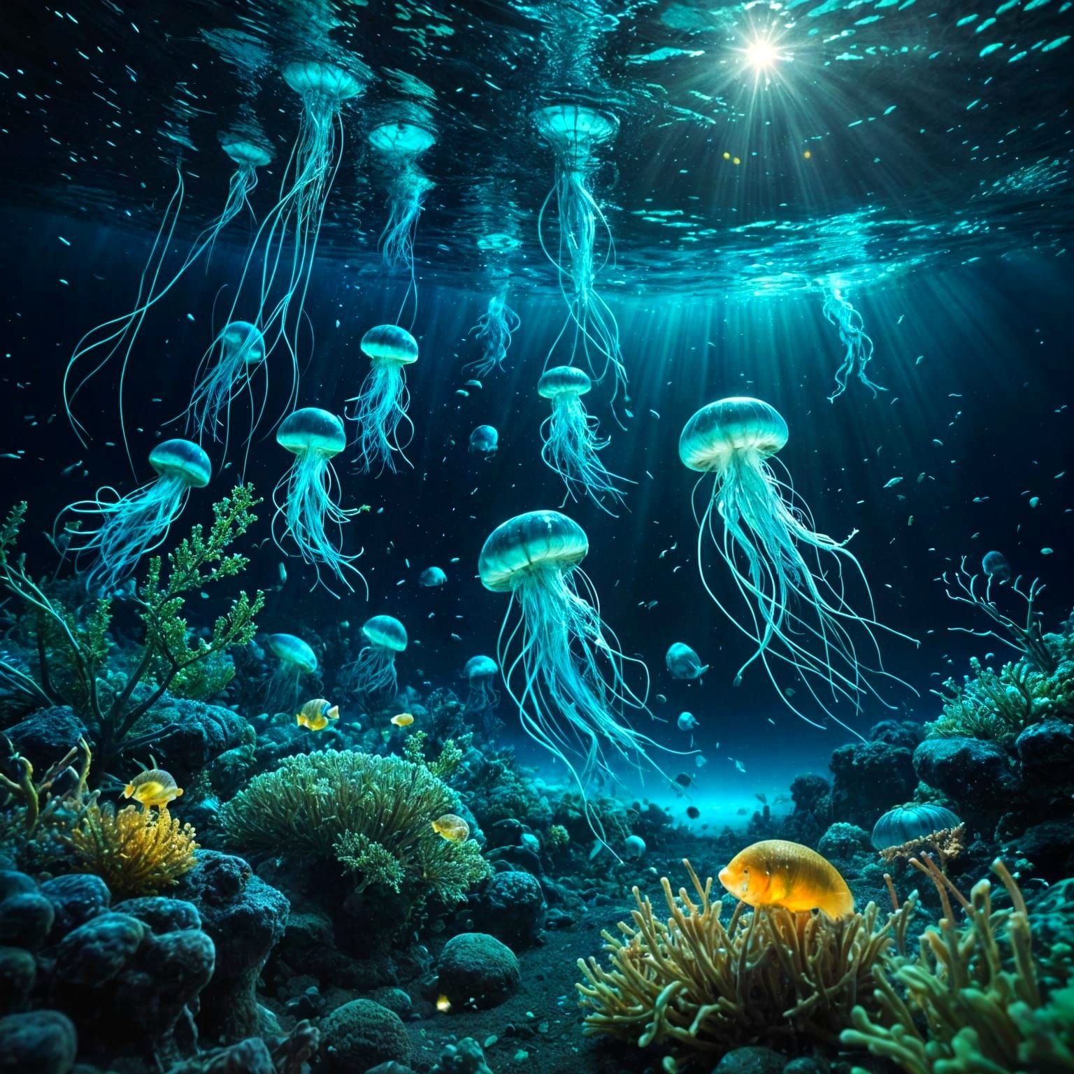 Surreal Underwater Journey Through the Cosmos