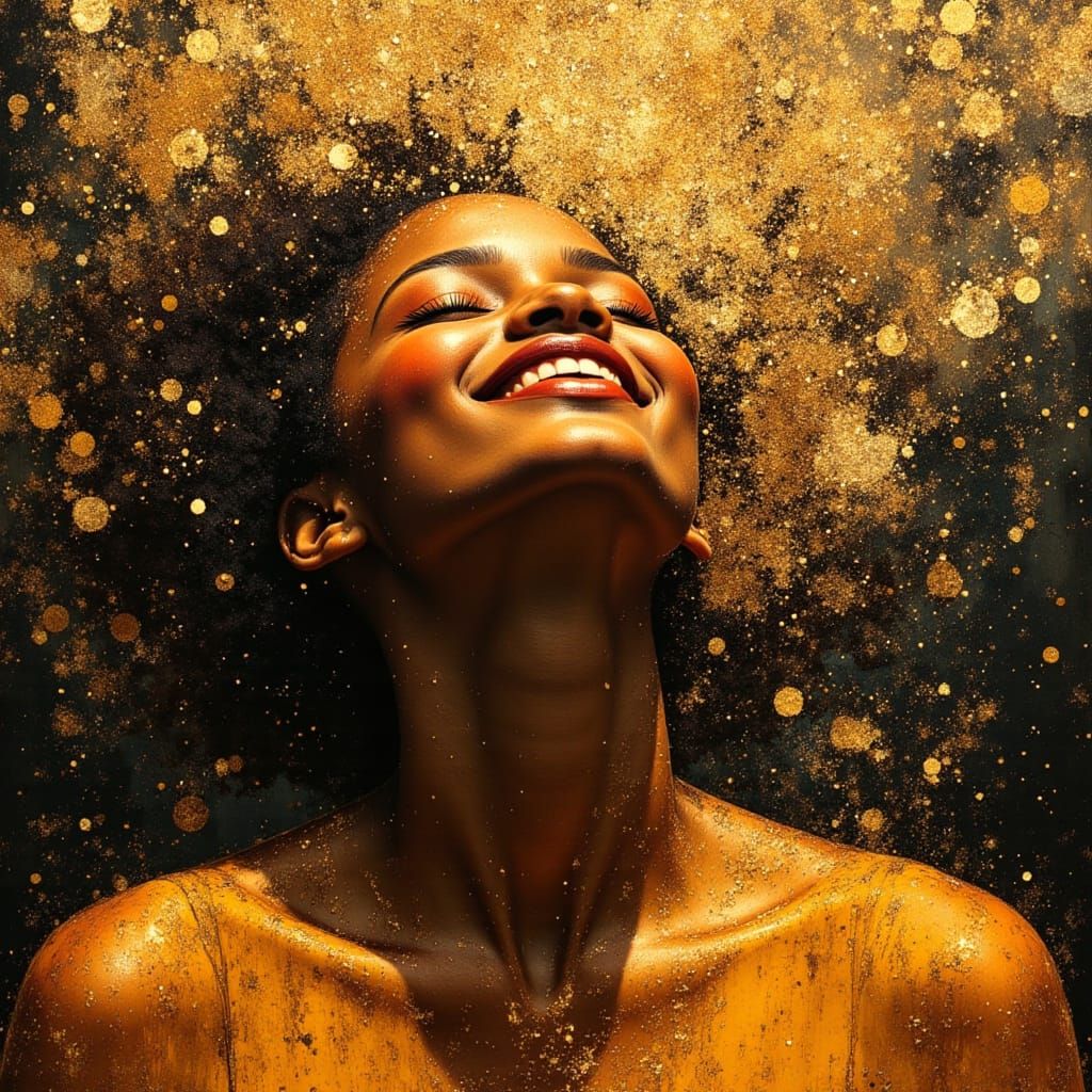 Radiant Portrait of Joy in Surrealist Fantasy