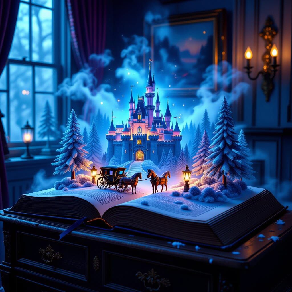 Fantasy Microcosm Unfolds Inside Antique Book