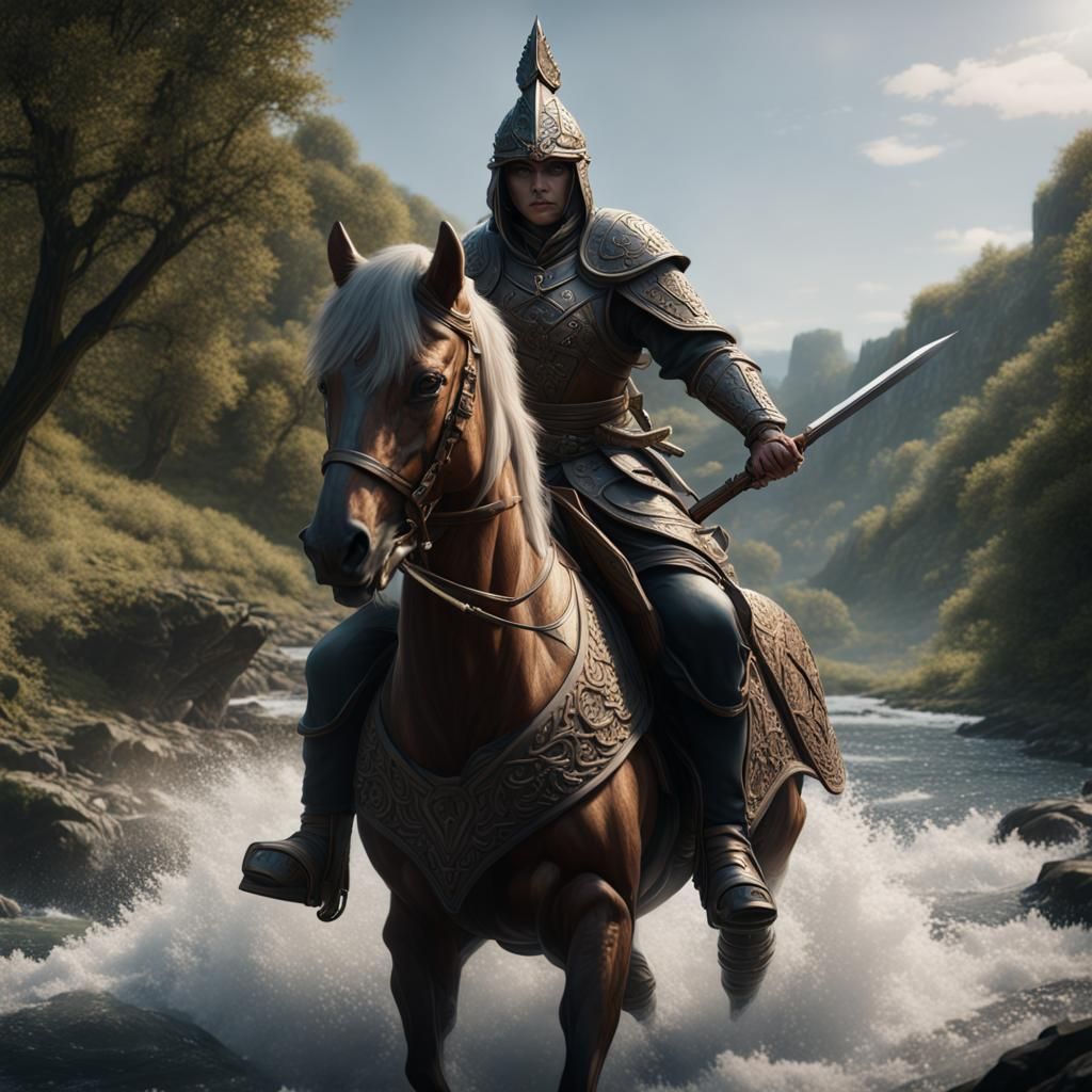 Valkyrie Riding into Battle: Hyperrealistic Concept Art