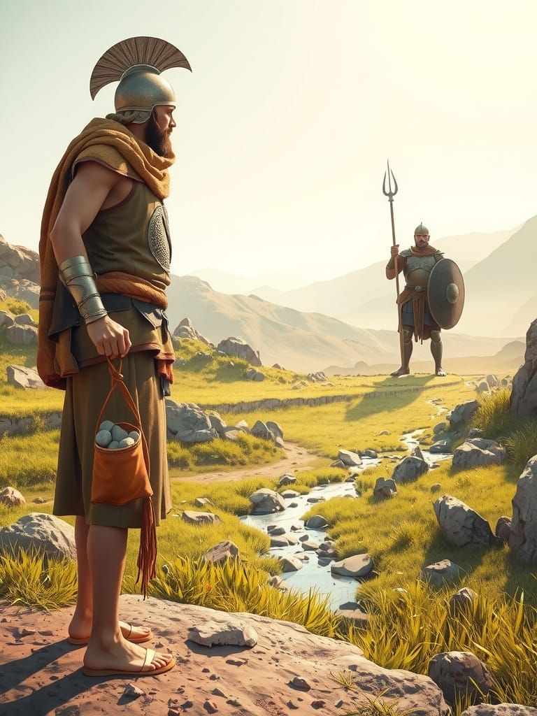 David Faces Goliath in Valley of Elah