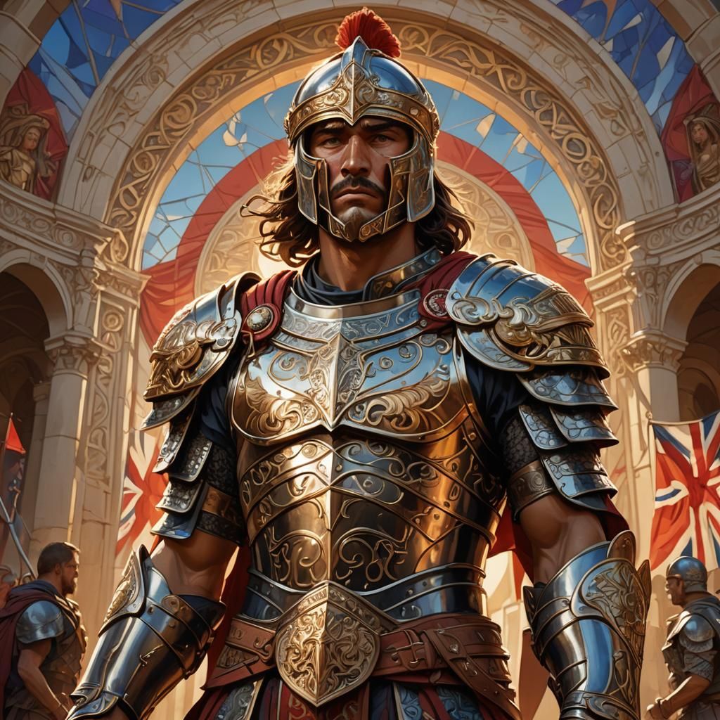 British Flag Gladiator in Art Nouveau Arena