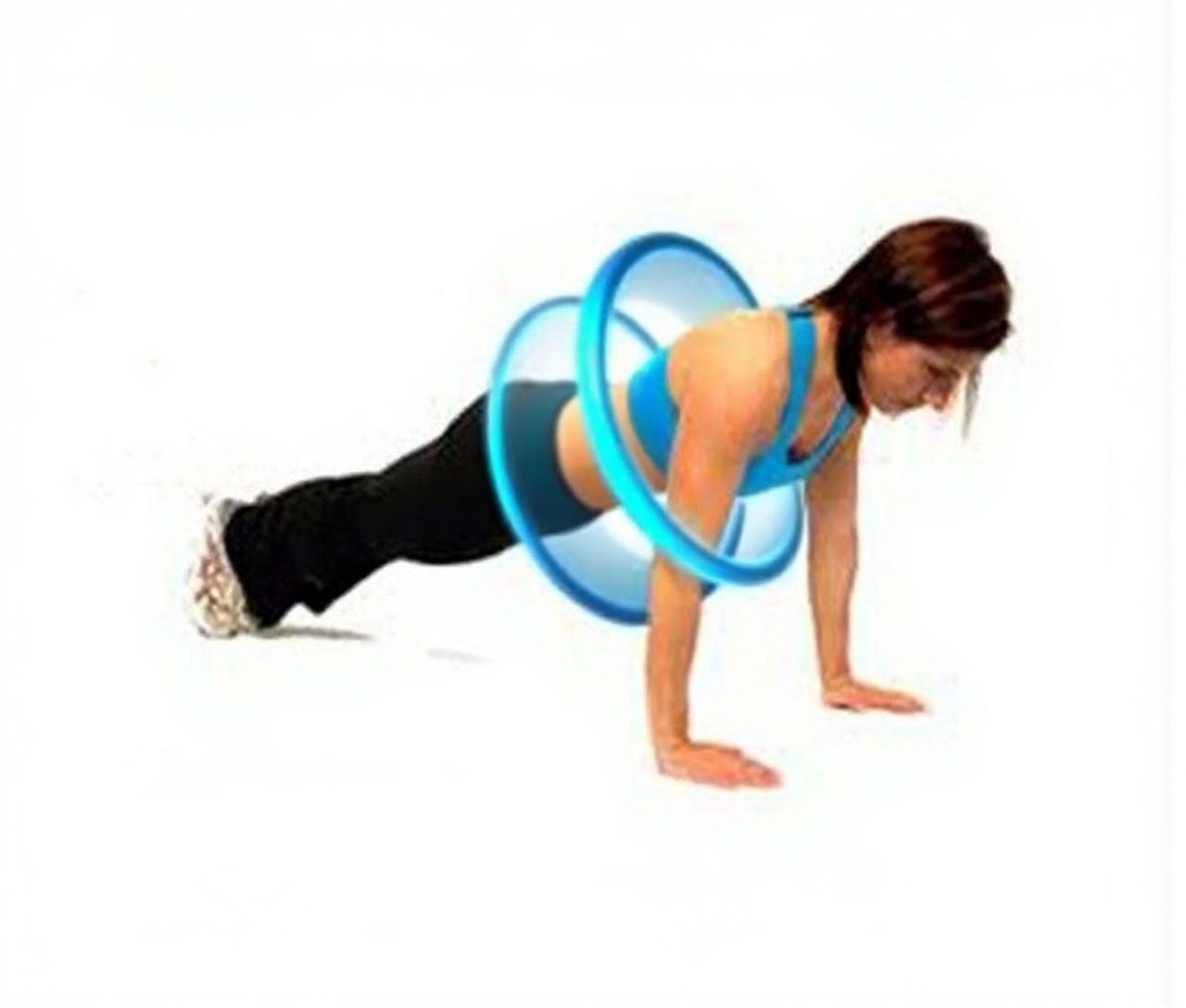 Woman Doing Plank with 3D Core Visualization