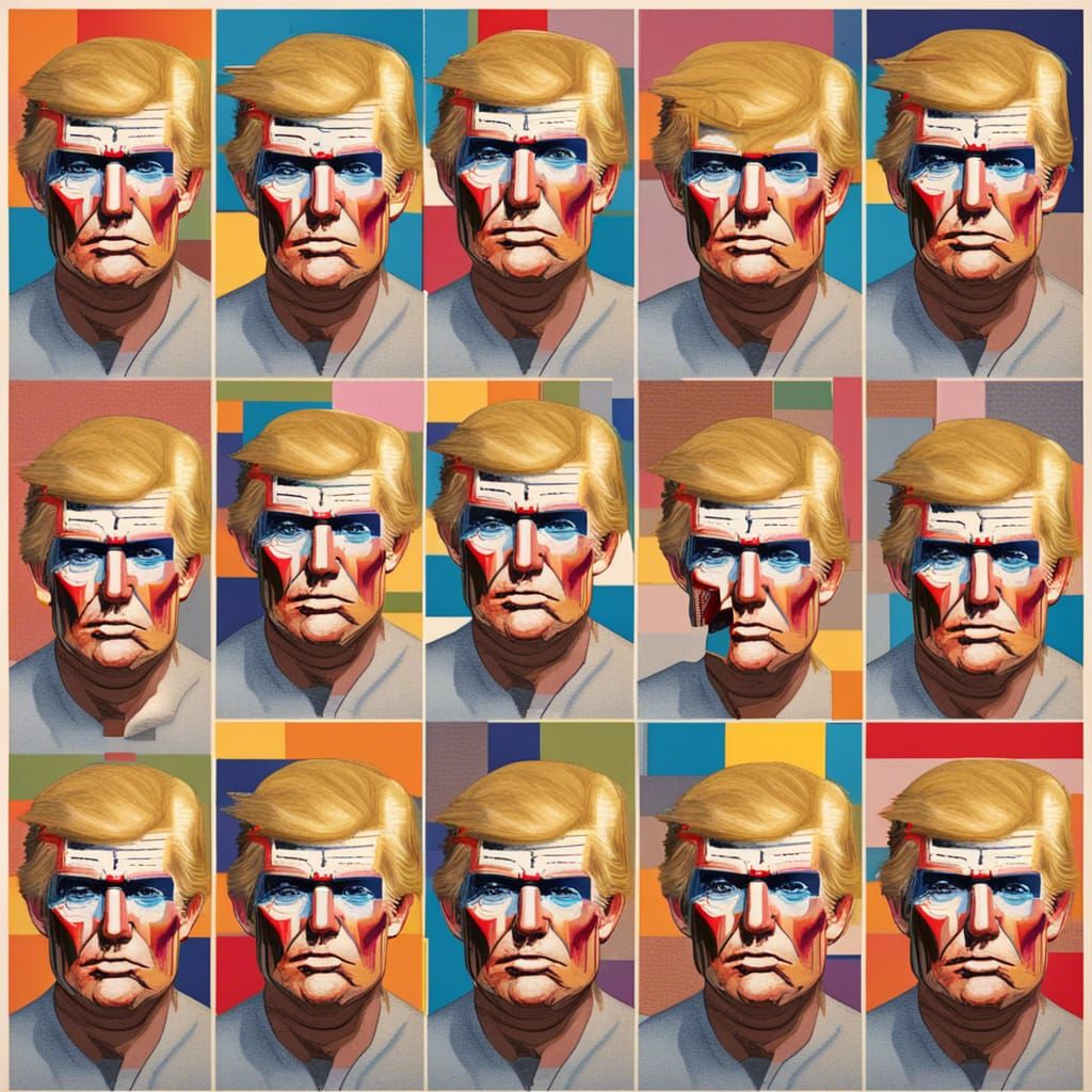 Donald Trump Mugshot in Pop Art Style