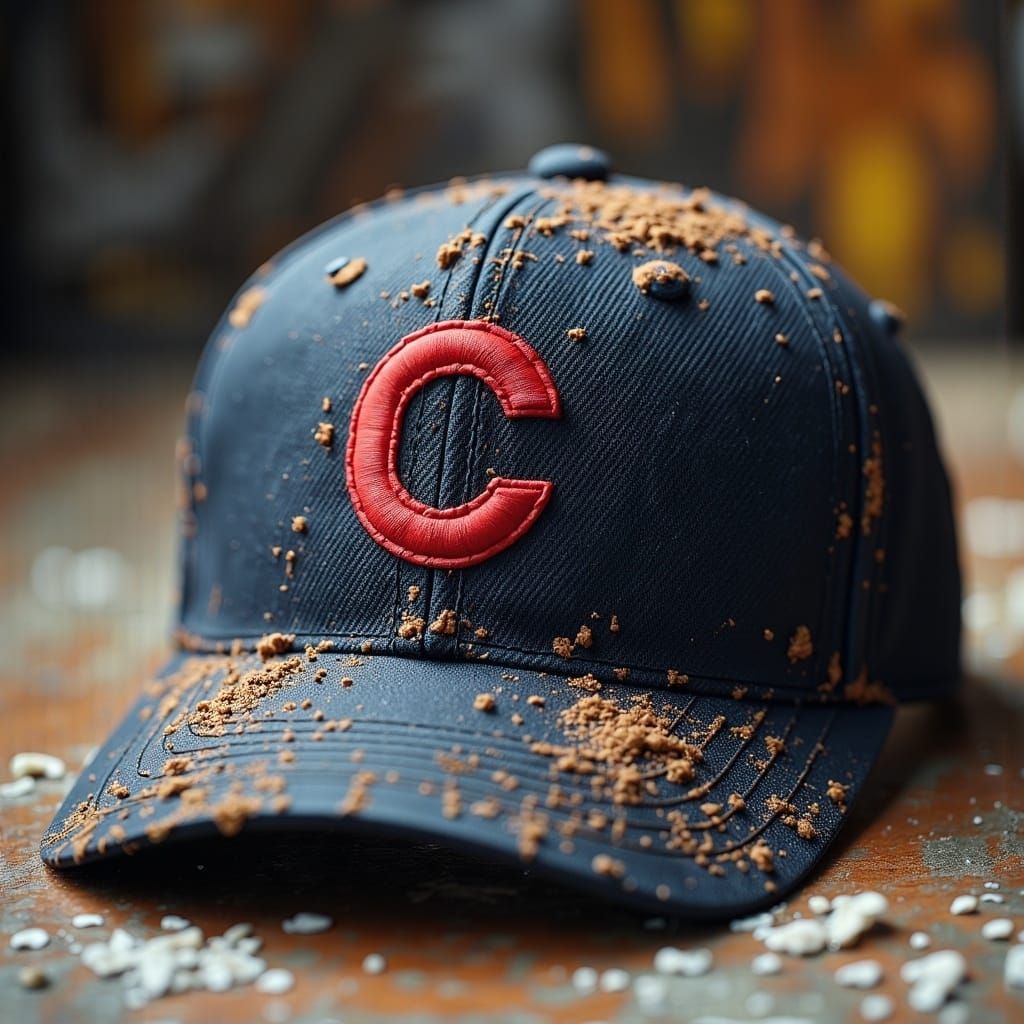 Worn Chicago Baseball Cap: Hyperrealistic 8k Photo