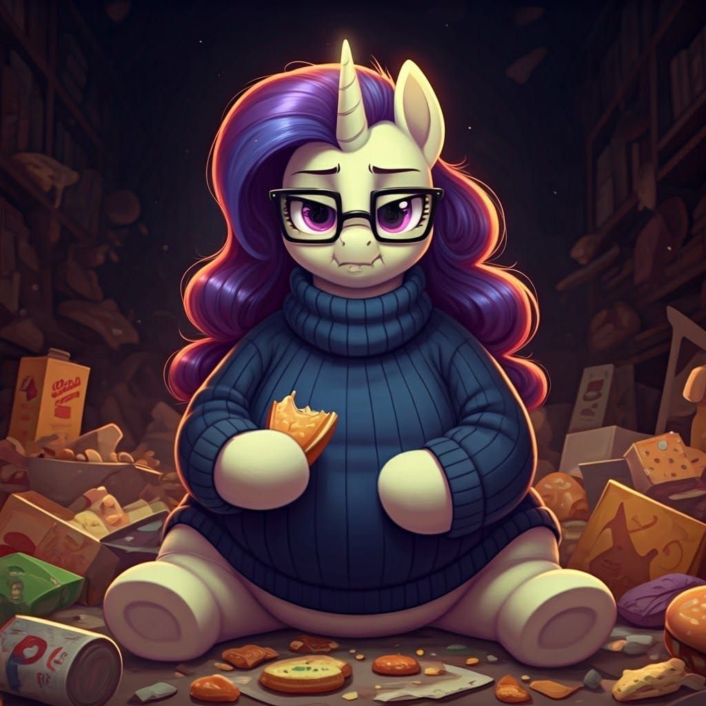Obese Unicorn Character in Cinematic Film Still