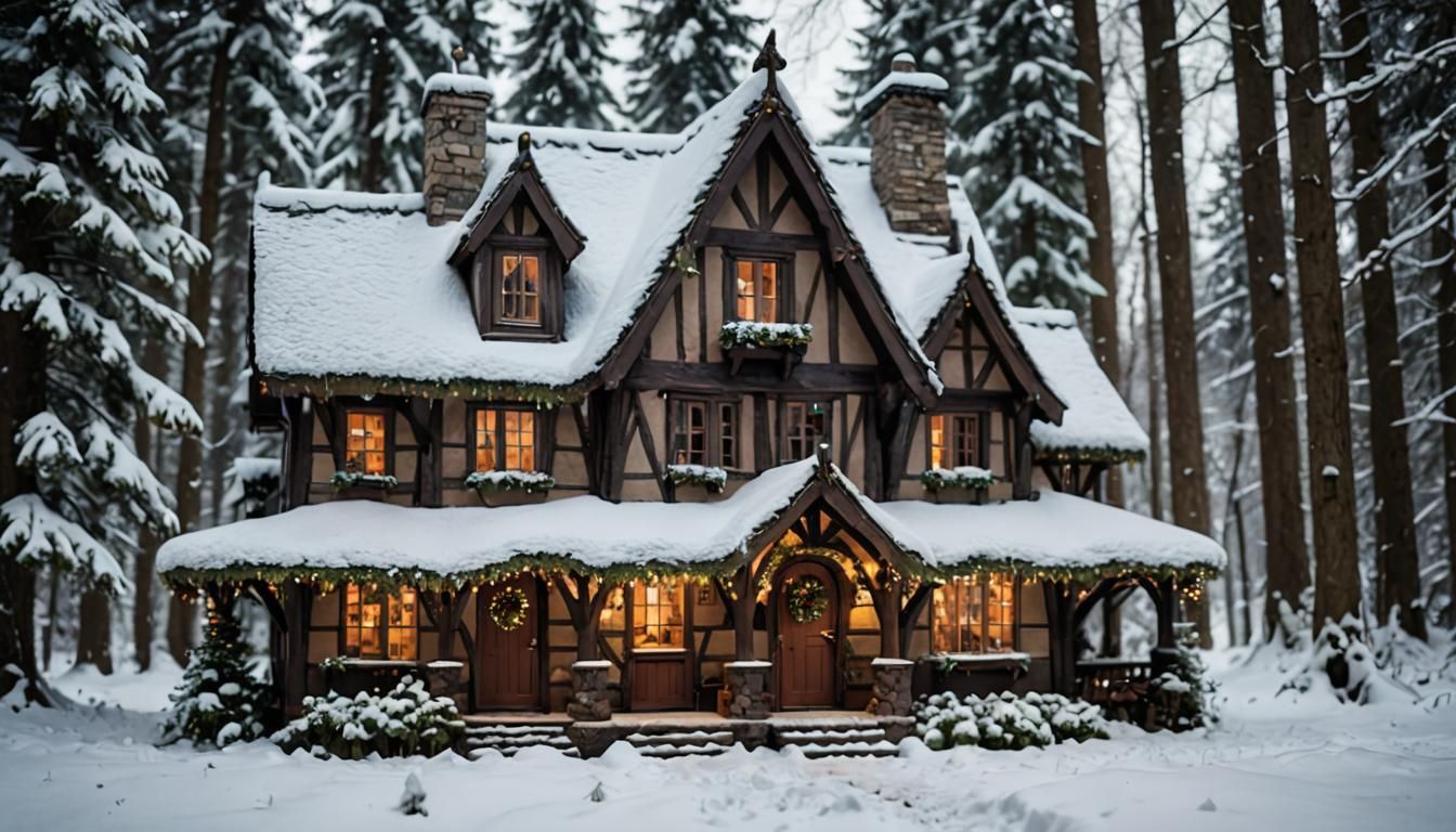 Enchanting Fairy Cottage in Winter Wonderland
