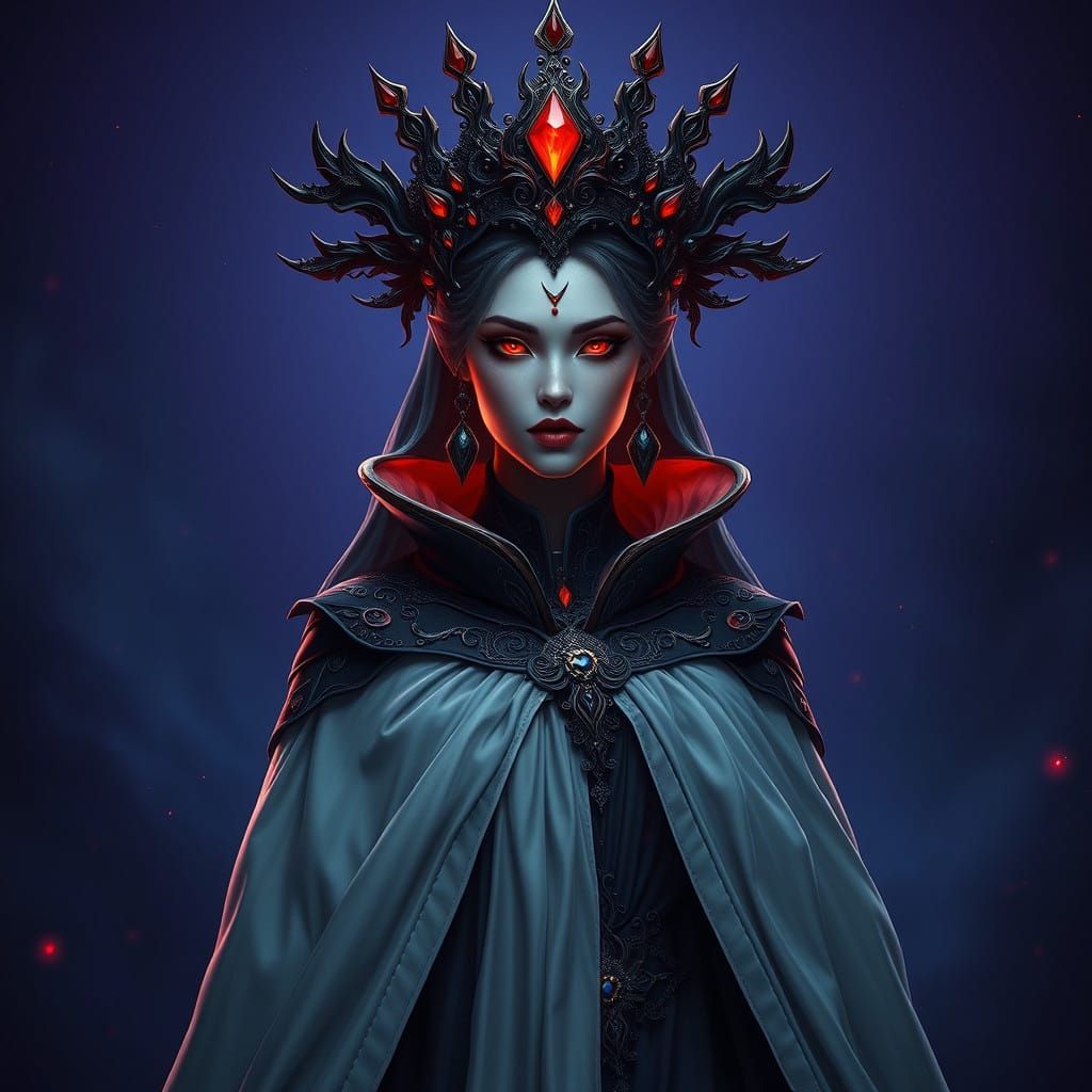 Mystical Goddess of the Night in Dark, Regal Majesty