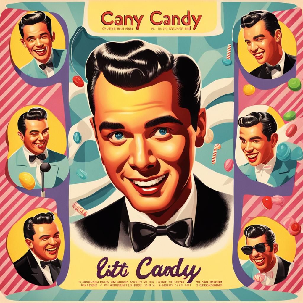 50s Crooner Album Cover in Candy Art Style