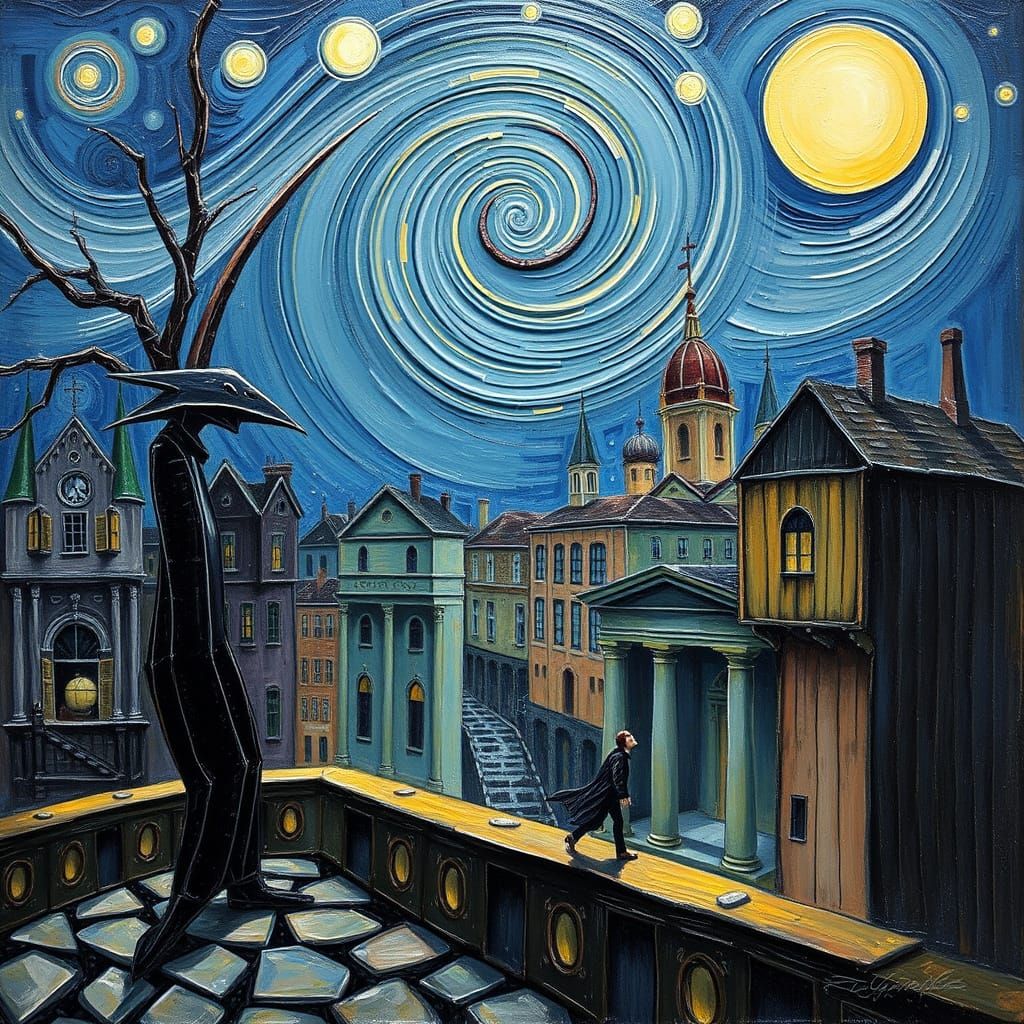 Surreal Landscape Inspired by Burton and Afremov